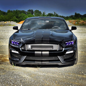 TT-ABC RGB Headlight For 2015-2017 Ford Mustang S550 Projector Front Lamp Assembly with Triple Beam Len - TT-ABC