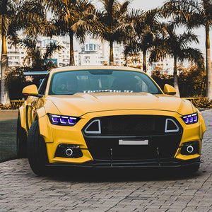 TT-ABC RGB Headlight For 2015-2017 Ford Mustang S550 Projector Front Lamp Assembly with Triple Beam Len - TT-ABC