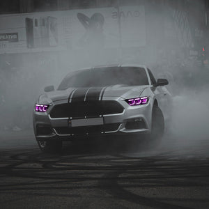 TT-ABC RGB Headlight For 2015-2017 Ford Mustang S550 Projector Front Lamp Assembly with Triple Beam Len - TT-ABC