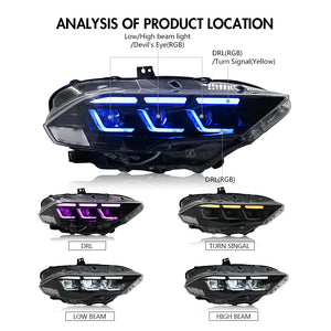 Used Led Headlight For 2015-2023 Ford Mustang Headlight Assembly - TT-ABC