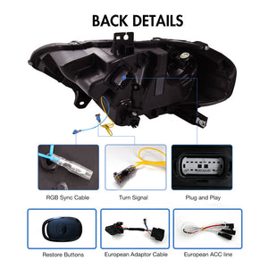 TT-ABC RGB Headlight For 2018-2023 Ford Mustang S650 Projector Front Lamp Assembly - TT-ABC