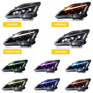 TT-ABC RGB Headlight for Lexus IS250/ IS250C IS350 IS350C IS220d 2006-2013, ISF 2008-2014 With DRL Start UP Animation & Sequential Indicator - TT-ABC