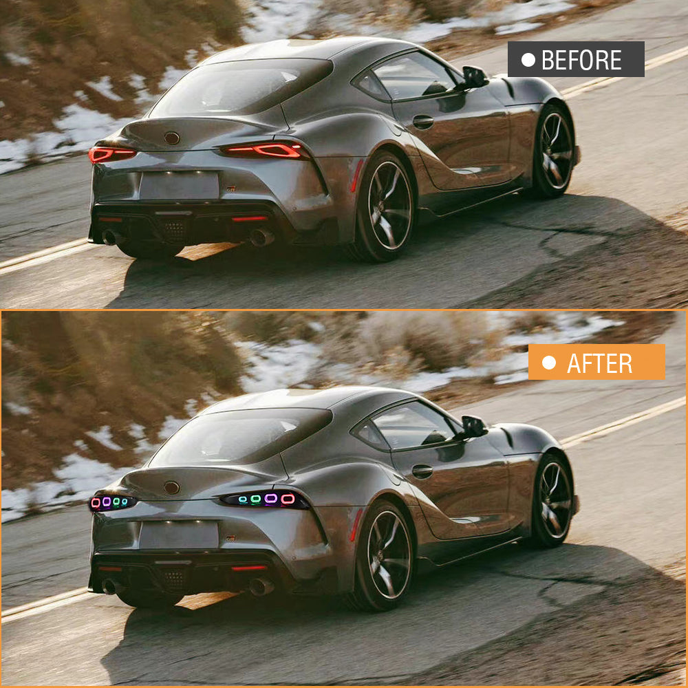 TT-ABC RGB Tail Light for 2020-2025 Toyota GR Supra MK5 A90 & A91 Start up Animation DRL Sequential Indicator Rear Lamp Assembly - TT-ABC