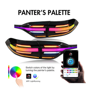 TT-ABC RGB Tail Lights for 2020-2024 Toyota Corolla Start Up Animation DRL Sequential Indicator Rear Lamp Assembly - TT-ABC