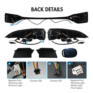 TT-ABC RGB Tail Lights for 2020-2024 Toyota Corolla Start Up Animation DRL Sequential Indicator Rear Lamp Assembly - TT-ABC