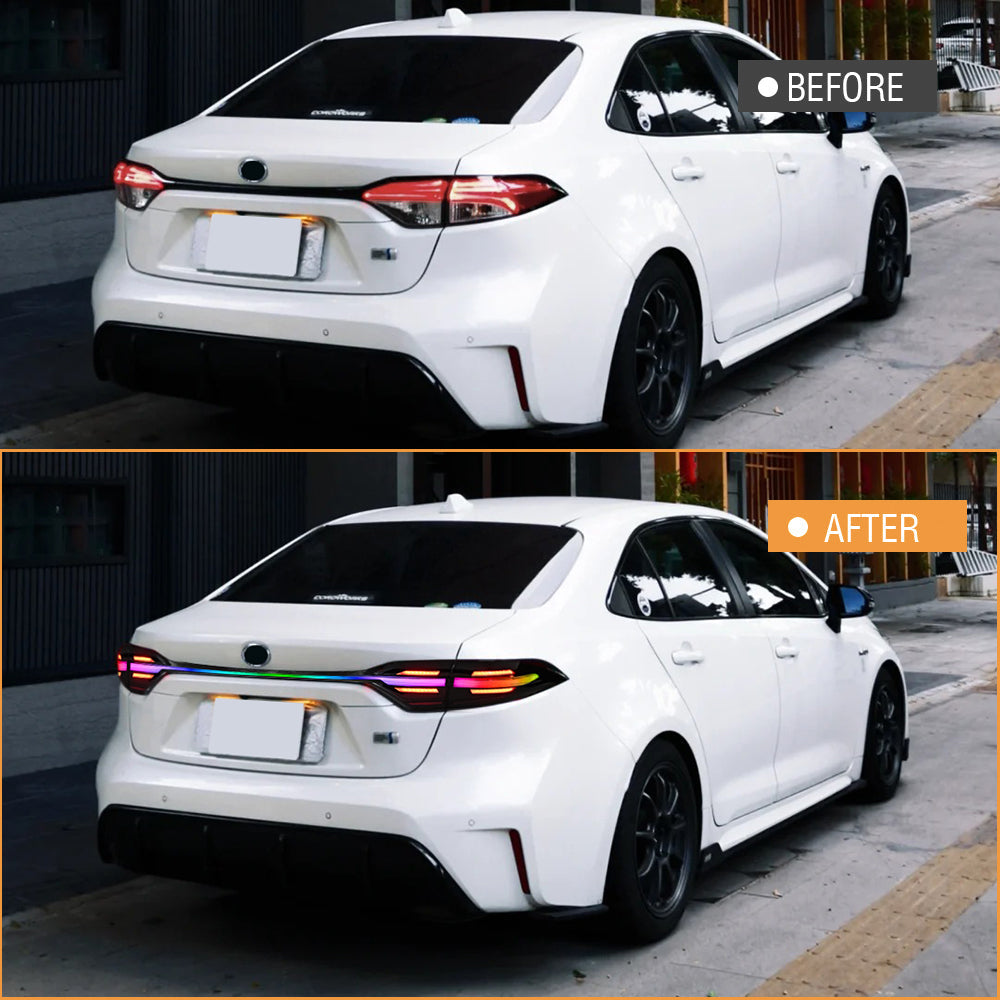 TT-ABC RGB Tail Lights for 2020-2024 Toyota Corolla Start Up Animation DRL Sequential Indicator Rear Lamp Assembly - TT-ABC