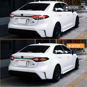 TT-ABC RGB Tail Lights for 2020-2024 Toyota Corolla Start Up Animation DRL Sequential Indicator Rear Lamp Assembly - TT-ABC