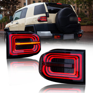 TT-ABC Smoked Tail Lights For 2007-2021 Toyota FJ Cruiser Rear Lamps Assembly - TT-ABC