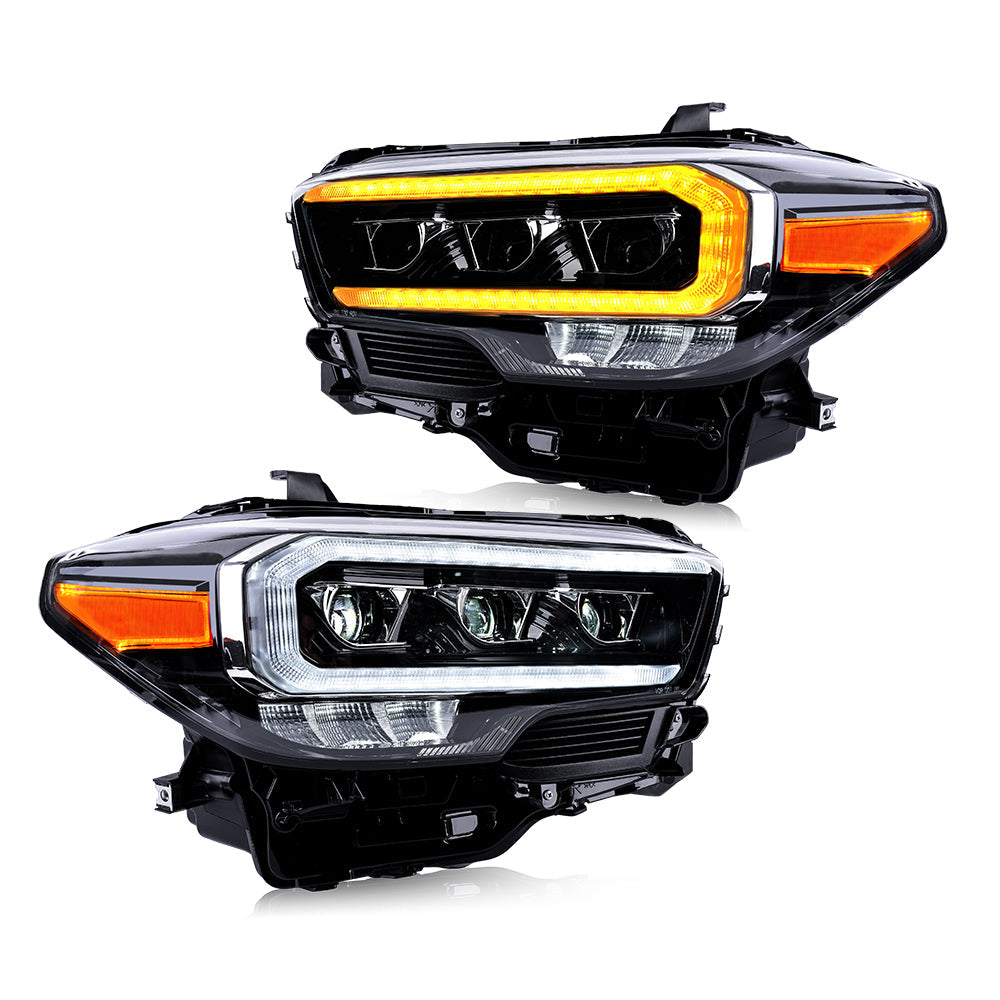thumbnail image 2 of Pair Black Headlights For 2016-2018 Toyota Tacoma TRD Sport/Off Road – Halogen Projector (No DRL) 2 of 4