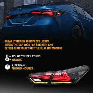 New Accessories For 2018-2024 Toyota Camry Tail Light Assembly SE XSE LE Lexus Style Smoke Rear Led Lights - TT-ABC
