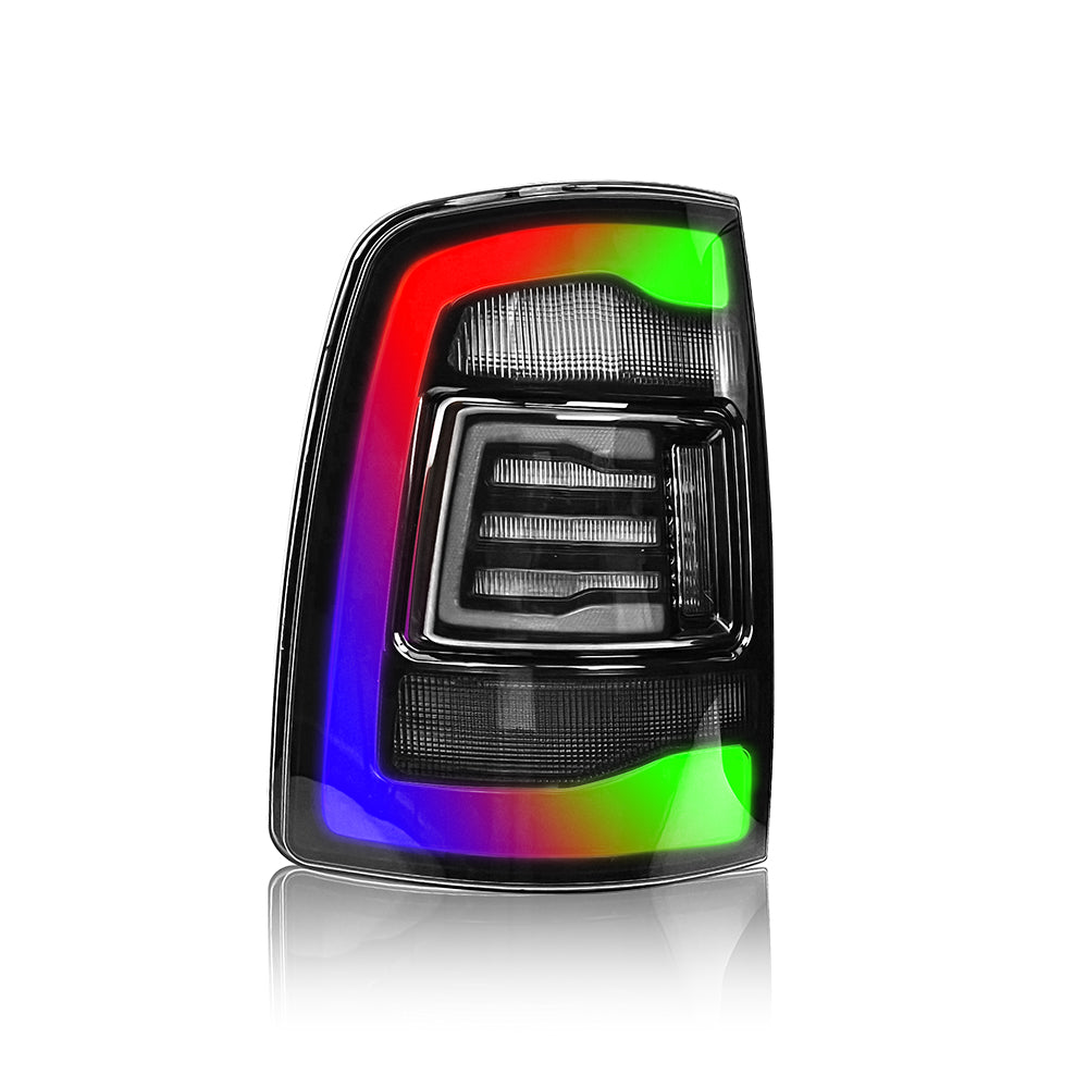 Montaje de luces traseras RGB Barra de luz led dinámica Carcasa negra Compatible con Dodge Ram 1500 2009-2018