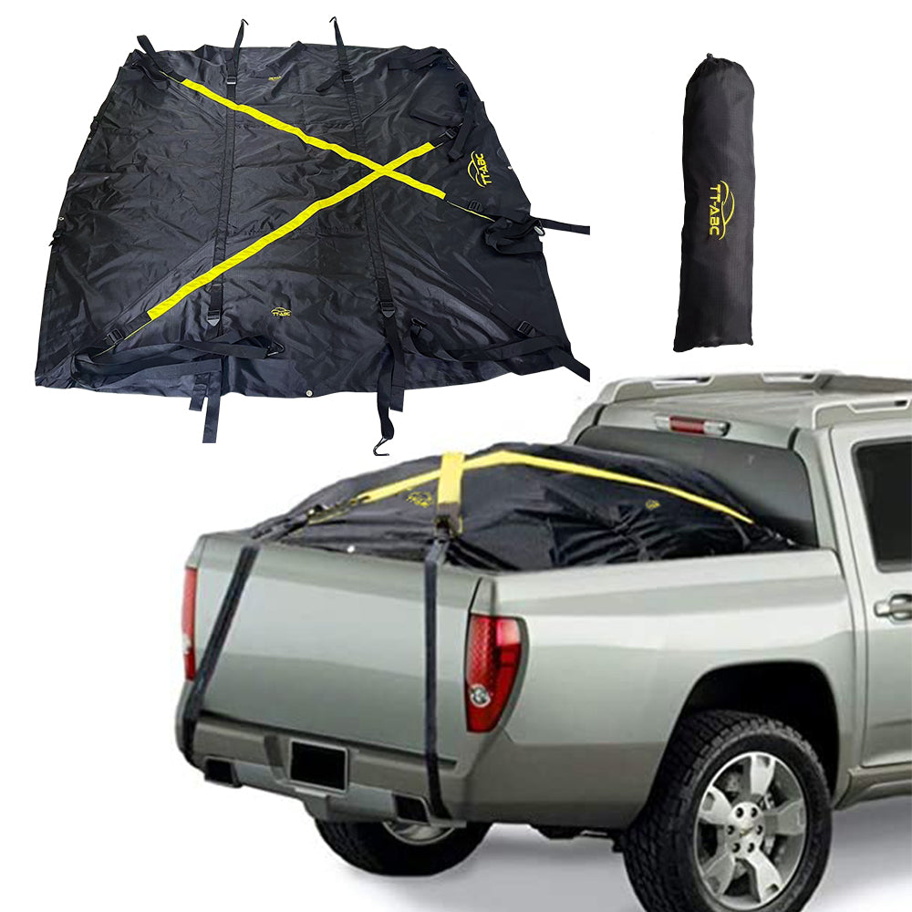 pickup bed tarp Heavy Duty Truck Bed Tarp 6'x6' – Waterproof Cargo Net Cover 73"x73" with Adjustable Tightness