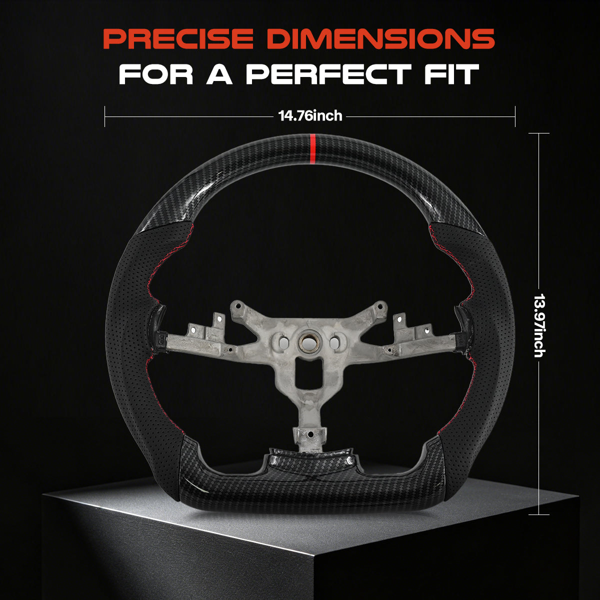 Volant en fibre de carbone hydrographiée pour Chevrolet Corvette C6 (2006-2011) 