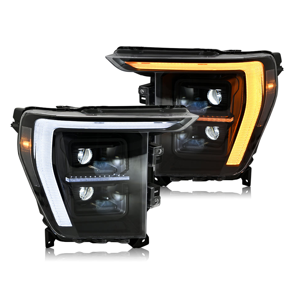 TT-ABC Full LED Headlights for 2022-2024 Ford F-150 F150 P702 14th Gen Front Lamps