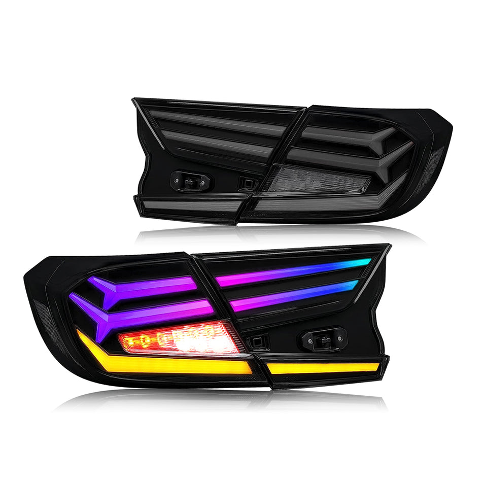Novas lanternas traseiras RGB para Honda Accord Tail Lights 2018-2022 LX Sport EX EX-L Touring 10th Gen Acessório