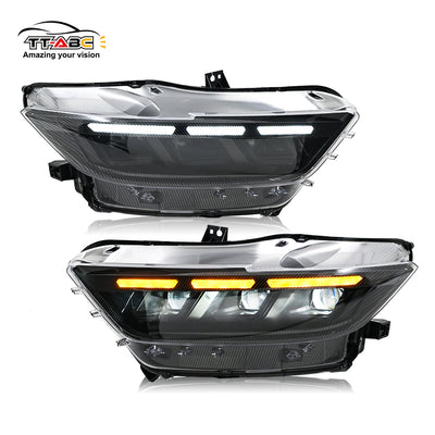Faro LED de fibra de carbono TT-ABC para Ford Mustang 2015-2017 SConjunto de lámpara frontal del proyector 550