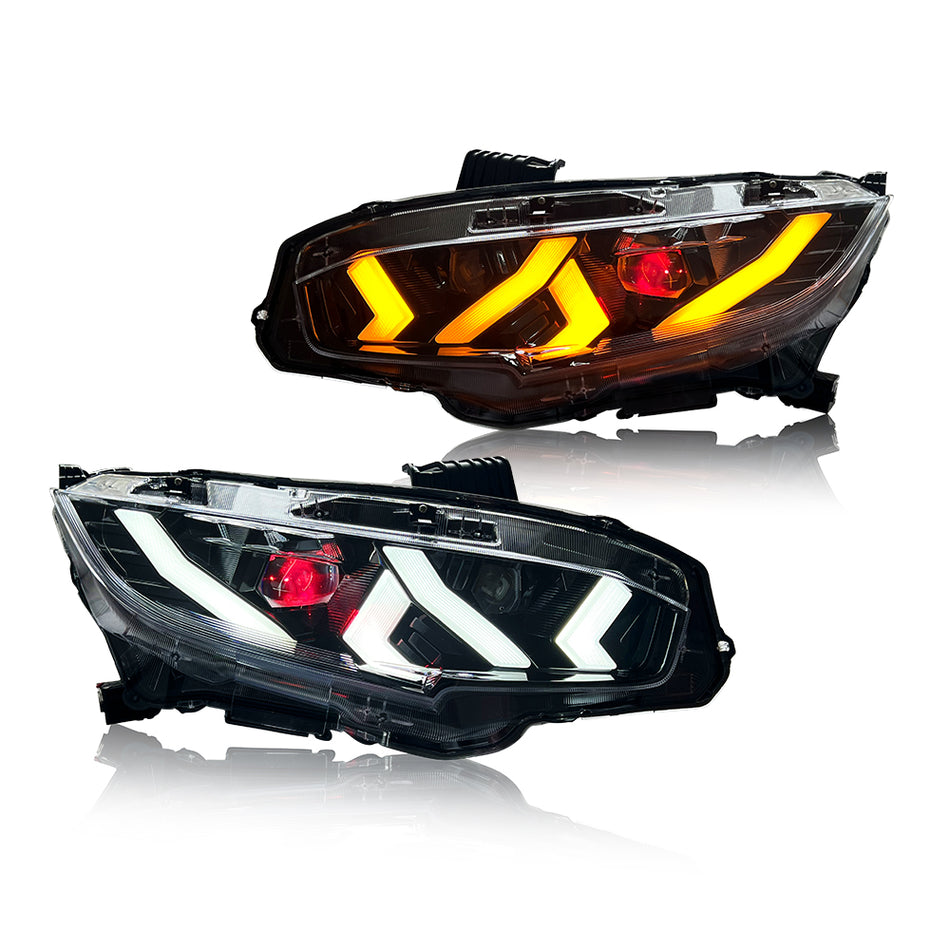 Demon Eye LED Headlights for Honda Civic 2016-2021 (Lamborghini design)