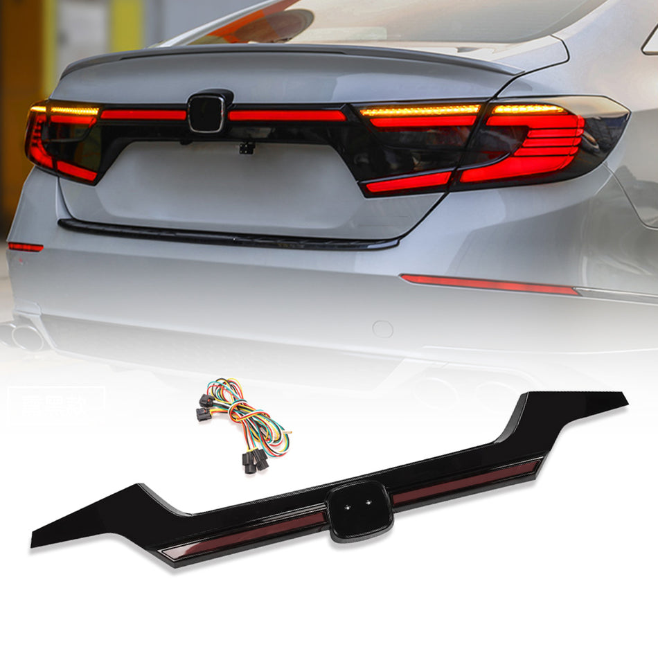 LED Brake Light For 2018-2022 Honda Accord 10th Gen Tail Lights Dynamic Animation Breathing(Red/Smoked)