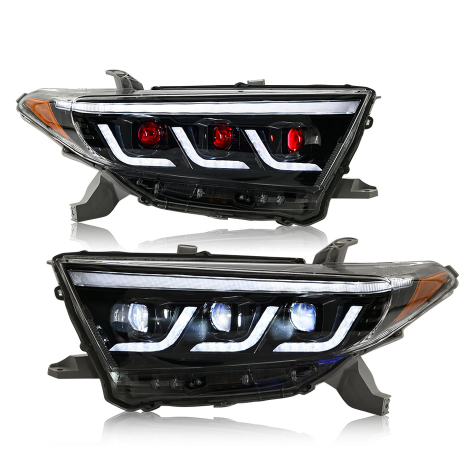 Para 2012-2014 Toyota Highlander faróis LED (olhos demoníacos)