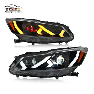 Faros delanteros LED TT-ABC para Honda Accord Sedán 2016-2017 (Demon Eye)