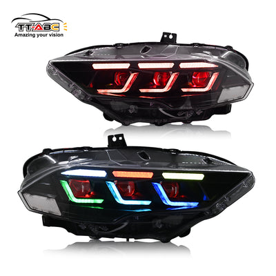 Phare RGB TT-ABC pour Ford Mustang 2018-2023 SEnsemble de lampe avant du projecteur 650