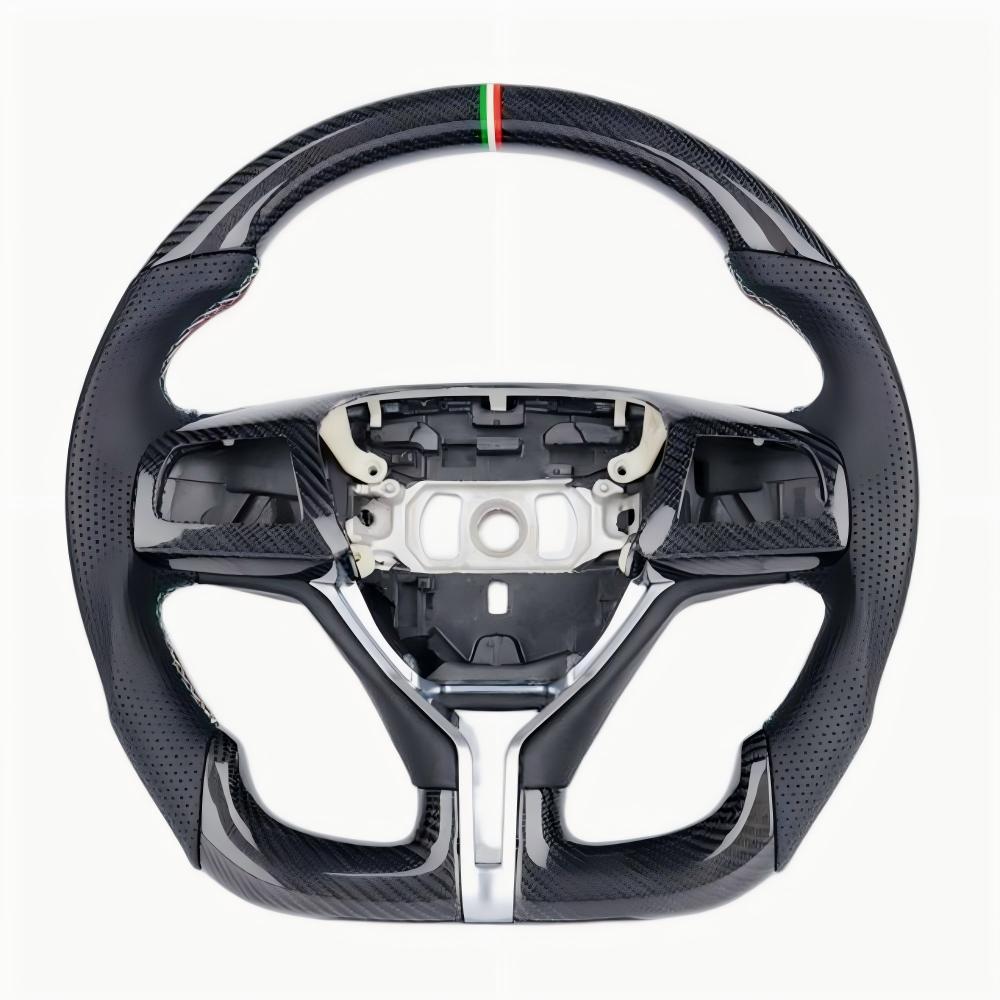 Real Carbon Fiber Steering Wheel for 2016-2024 Maserati Levante/2013-2024 Quattroporte/2014-2024 Ghibli