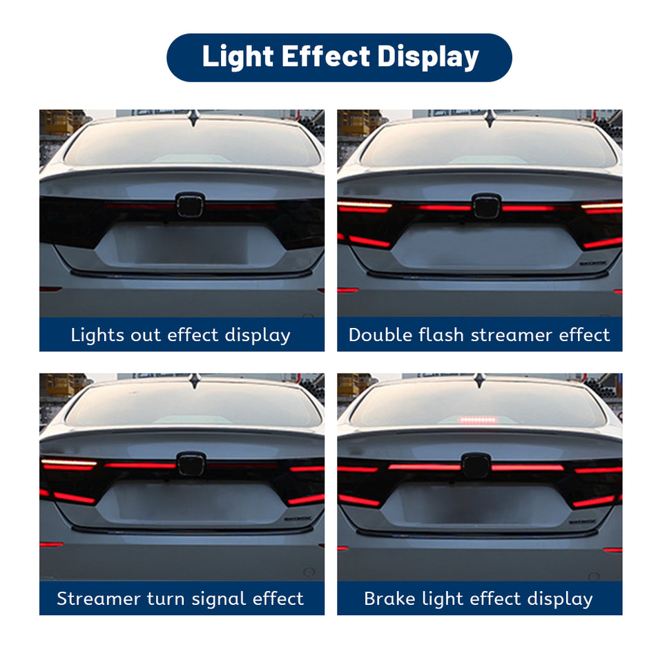 Luz de freio LED para 2018-2022 Honda Accord 10th Gen luzes traseiras animação dinâmica respiração