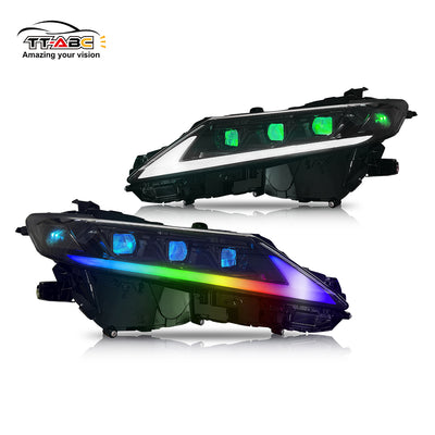 Faros delanteros RGB TRD para Toyota Camry LE SE XLE XSE 2018-2024 (reflector transparente)
