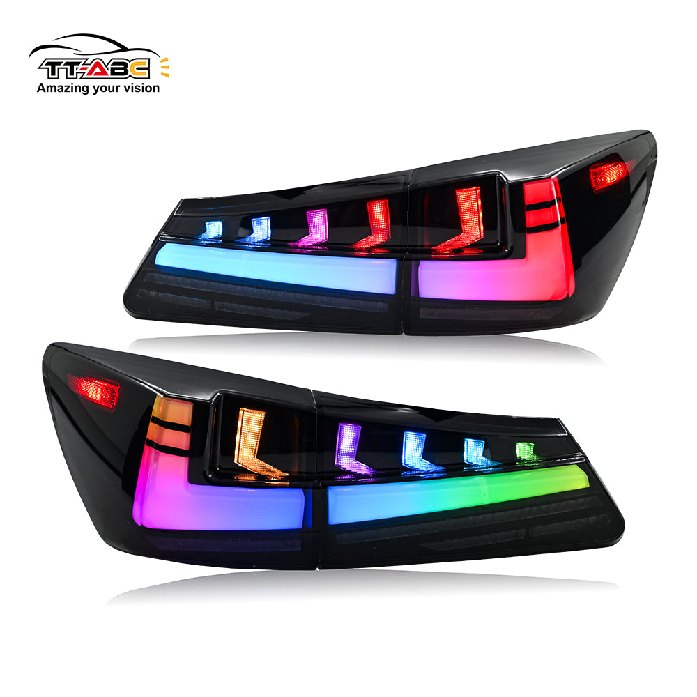 Feu arrière TT-ABC RGB pour Lexus IS250 IS350 ISF 2006-2012, feu arrière à LED, feu de signalisation séquentiel