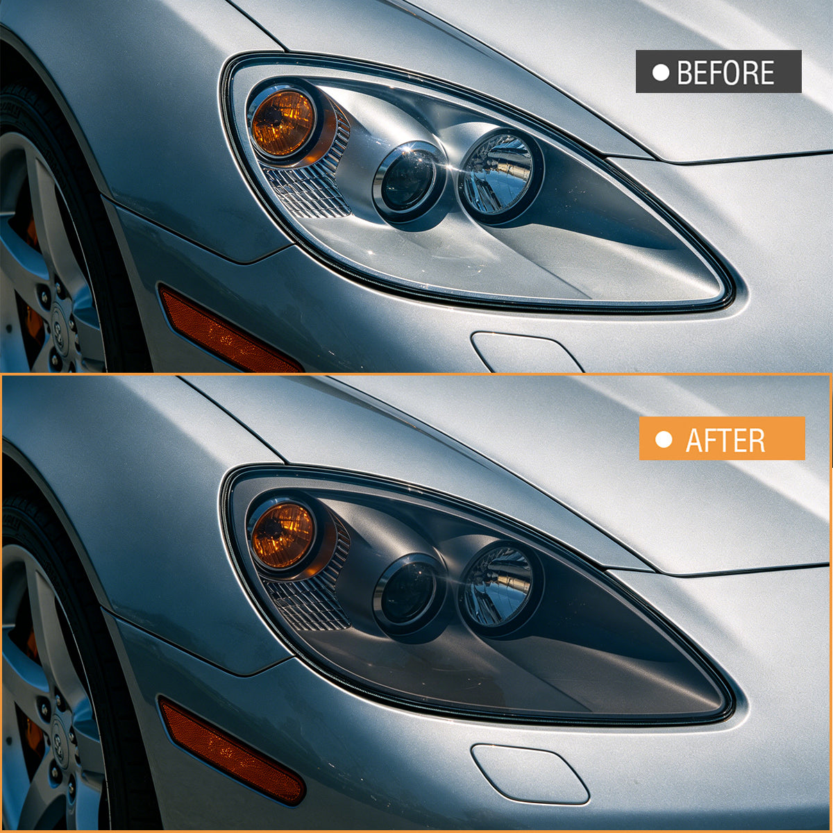 Headlight Lens Cover for 2005-2013 Chevrolet Corvette C6 Front Left Right Headlight with Gasket 1 Set