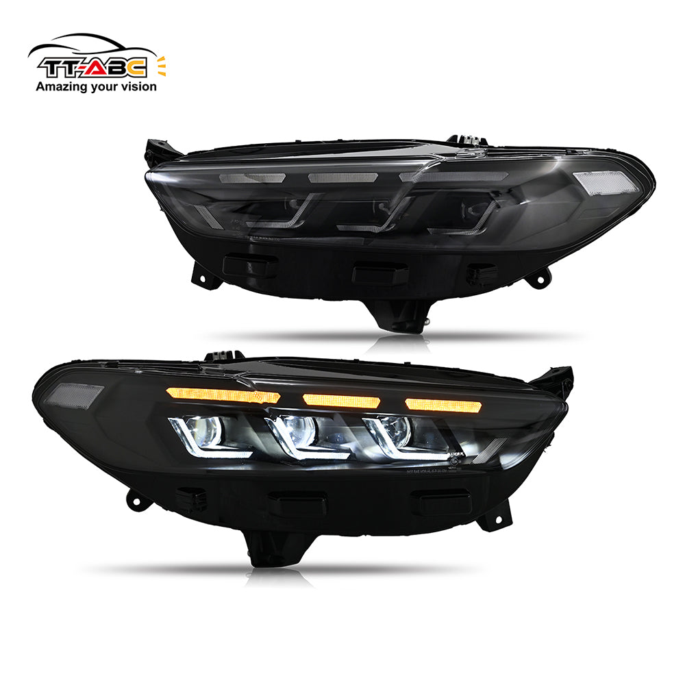TT-ABC Led Headlights for 2013-2016 Ford Fusion Mondeo Mustang Version Halogen Headlights