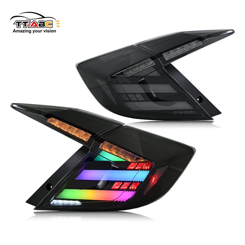 Feux arrière à LED pour Honda Civic 10e génération 2016-2021 avec animation de démarrage DRL