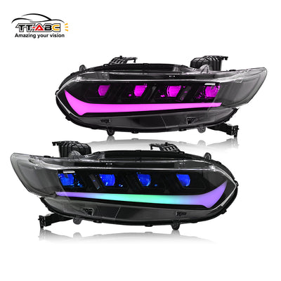 Faros delanteros TT-ABC RGB para Honda Accord LX/Ex/EXL/Sport/SE (10.ª generación, 2018-2022)