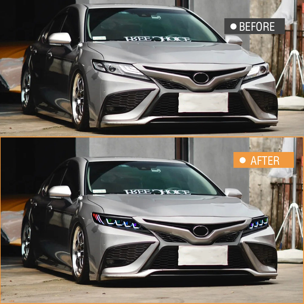 TT-ABC New RGB Headlights For 2018-2024 Toyota Camry LE SE XLE XSE TRD (Quad Projectors Headlights)-Toyota-TT-ABC