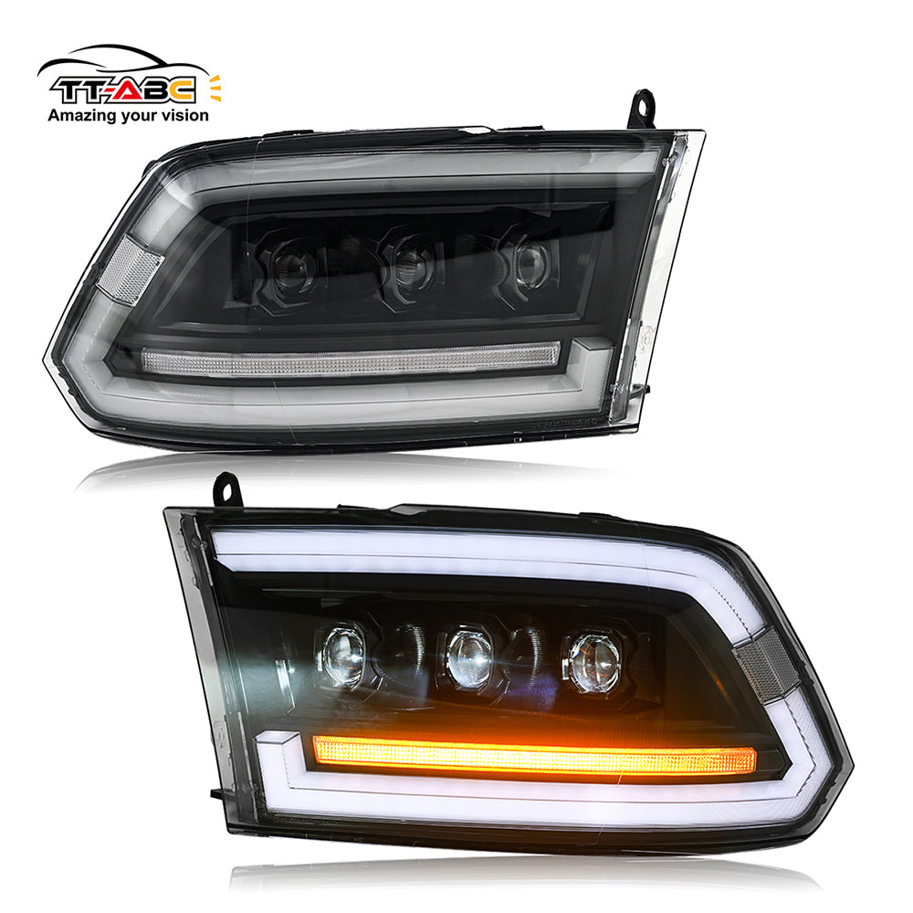 Phares TT-ABC de LED pour 2009-2018 Dodge RAM 1500,2013-2018 Dodge RAM 1500 2500 Phare avec le clignotant séquentiel