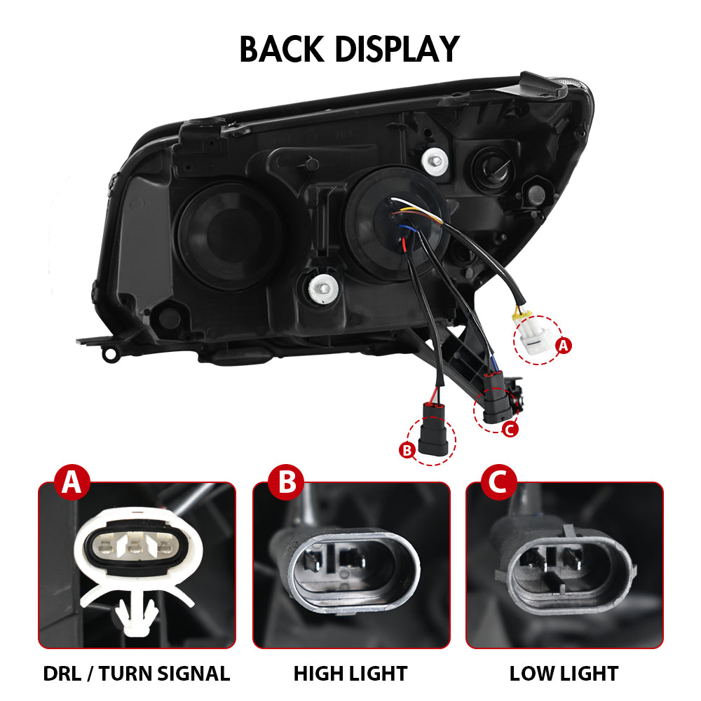 TT-ABC LED Headlights for 2006-2009 Toyota 4Runner Front Lamp Assembly