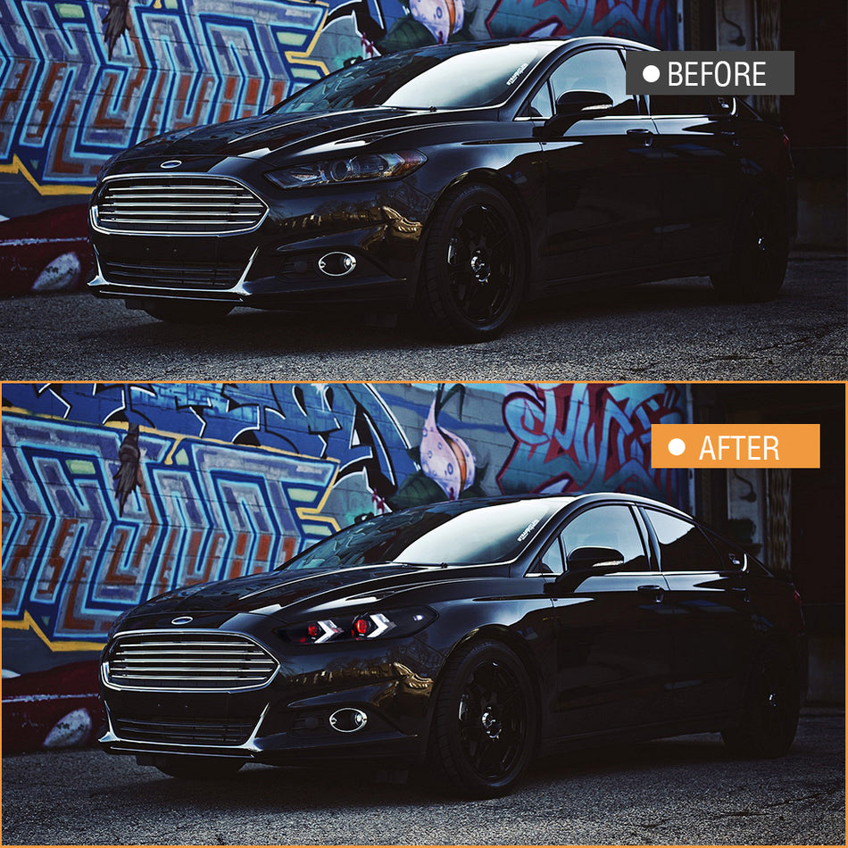 Faróis Demon Eye para Ford Fusion 2013-2016 versão americana faróis de halogênio