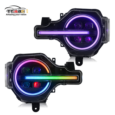 Phares TT-ABC RGB pour Ford Bronco 2 ou 4 portes (2021-2025)  [Base/Big Bend/Badlands/Wildtrak/First Edition/Raptor] 