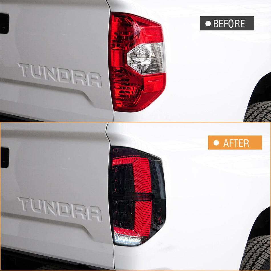 Luces traseras de humo para Toyota Tundra 2014-2021 Conjunto de freno de la lámpara trasera