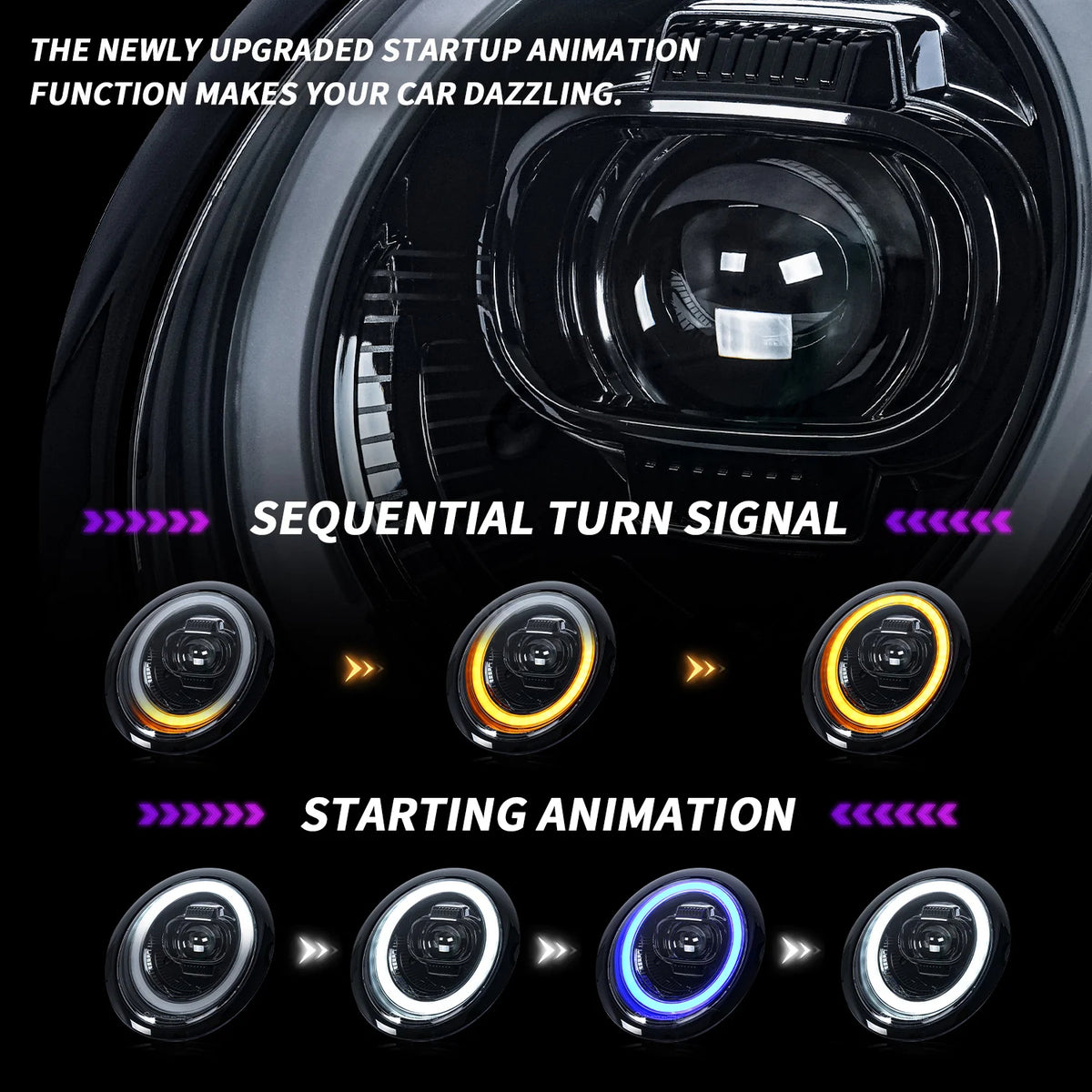 Mini R50 Headlights TT-ABC LED Headlights for 2001-2007 BMW Mini Cooper R50 R52 R53 ...