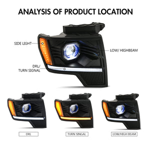 TT-ABC Led Projector Headlights for 2009-2014 Ford F-150 Led Headlight Assembly-TT-ABC-TT-ABC