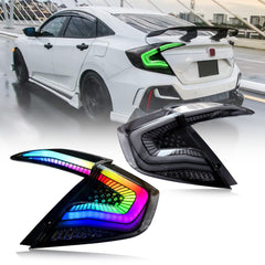 RGB Tail Lights for Honda Civic 2016-2021, 10th Gen Tail Lights for Civic Sedans Only