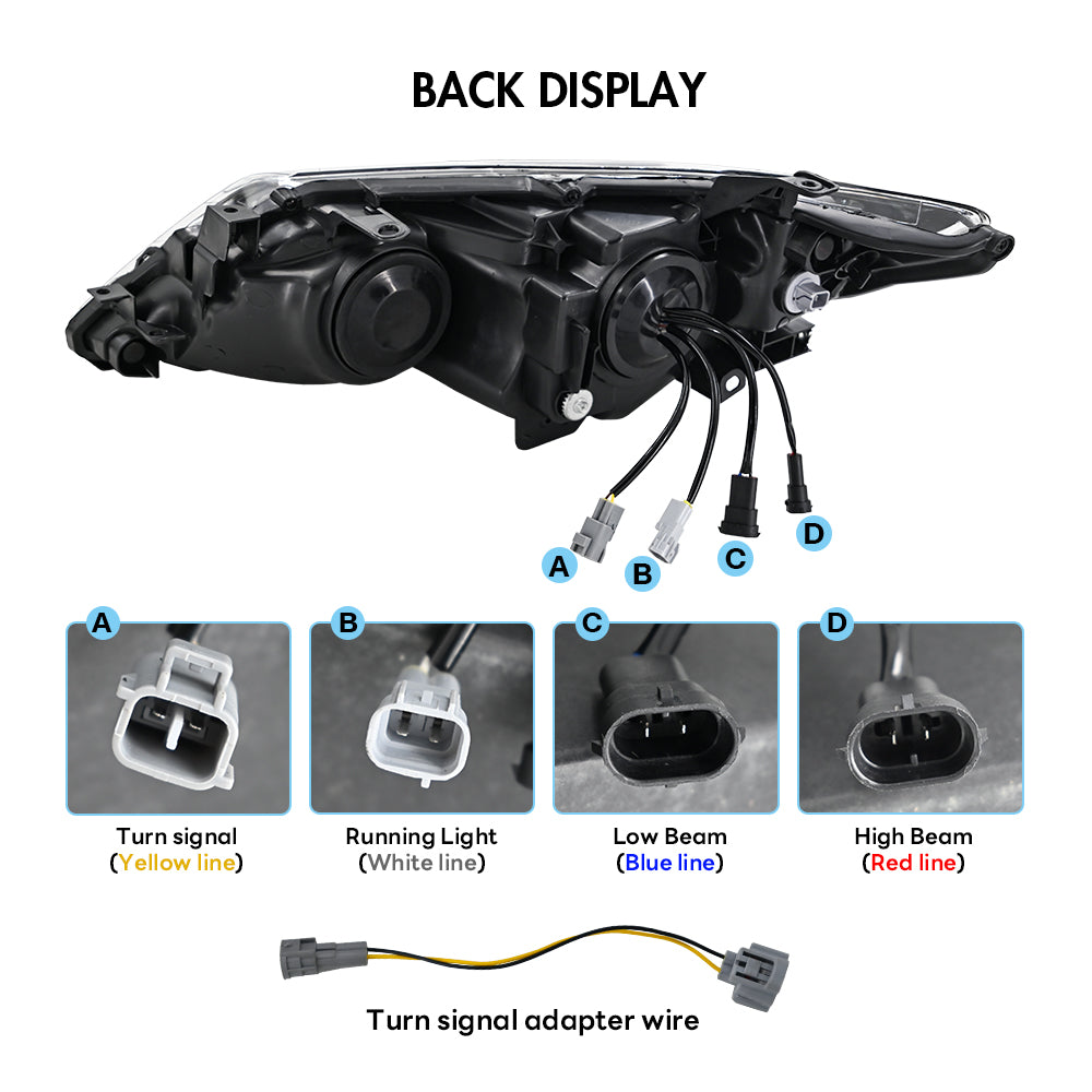 TT-ABC New LED Headlight for 2012-2014 Toyota Camry Headlight Assembly