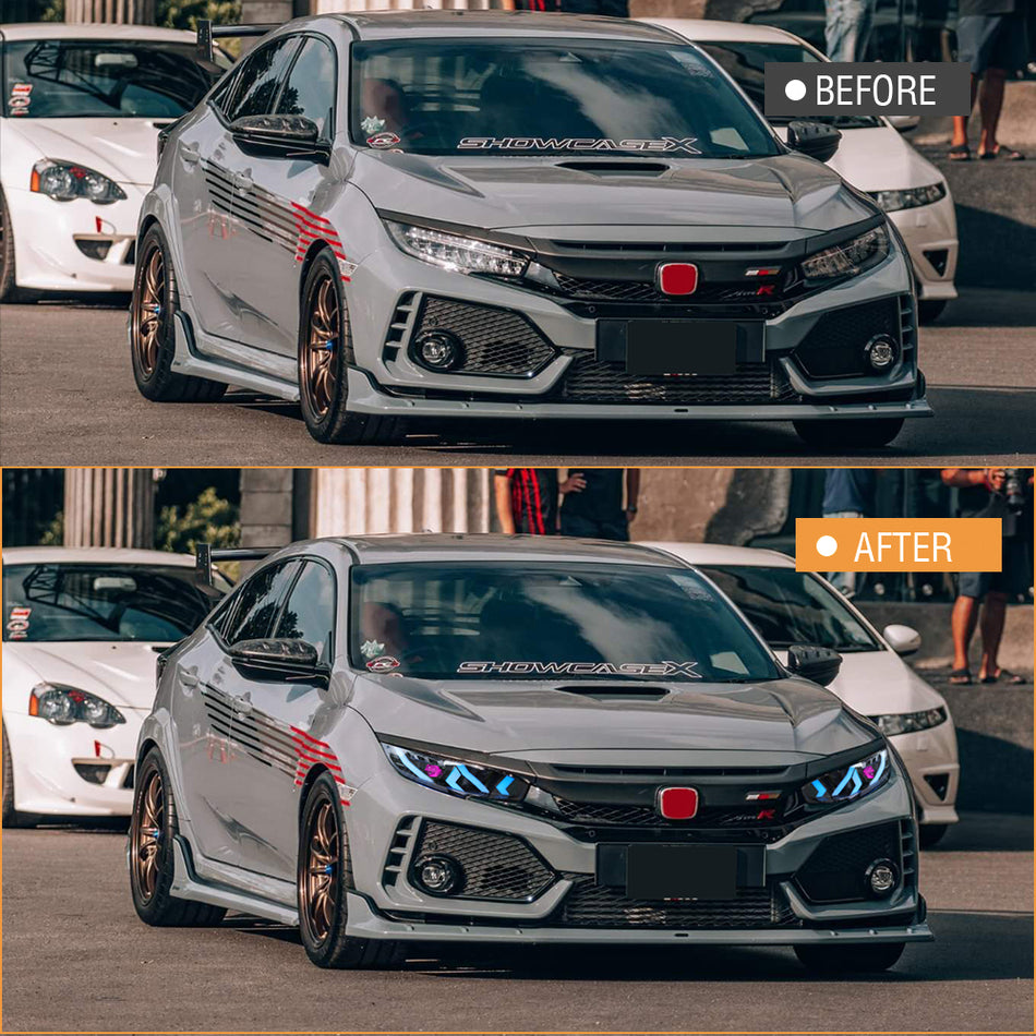 Faróis Mods para Honda Civic 2016-2021 RGB Controle de Mudança de Cor