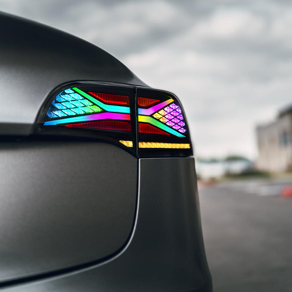 Teslaモデル3モデルY 2017-2021リアランプアセンブリ用RGB LEDテールライト