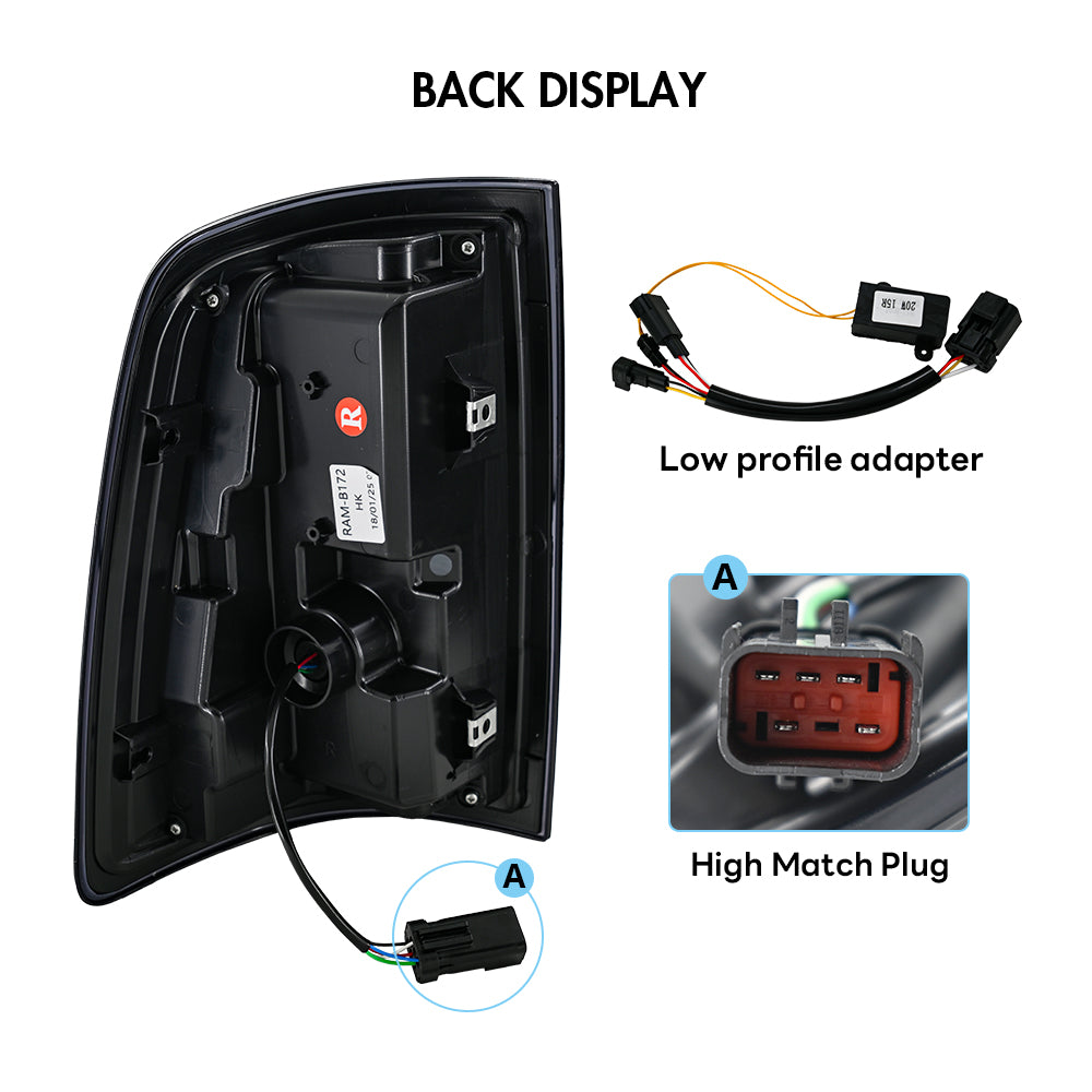 TT-ABC Led Tail Lights for 2009-2018 Dodge Ram 1500,2013-2018 Ram 1500 2500-TT-ABC-TT-ABC