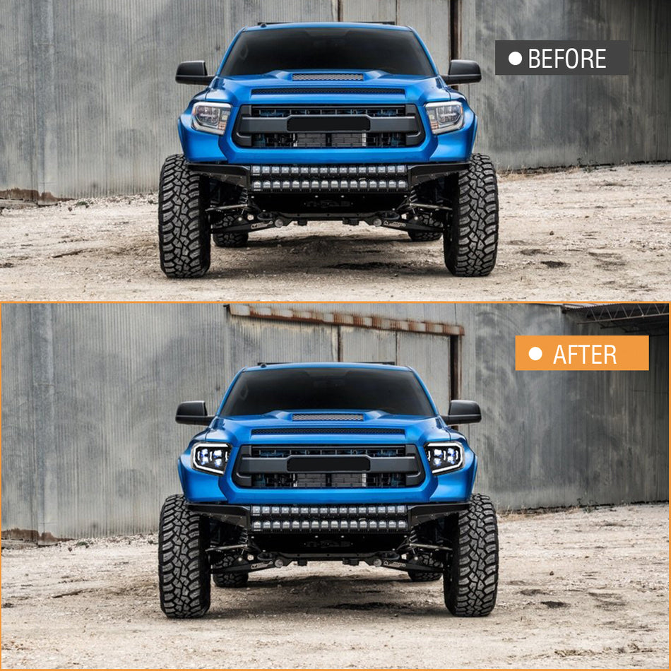 TT-ABC Projector Led Headlights For 2014-2021 Toyota Tundra Sequential Turn Signal, DRL w/Dynamic Animation