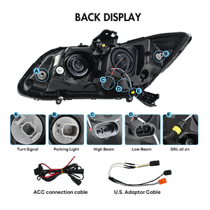 TT-ABC Demon Eye Headlights for 2012-2015 Honda Civic 9th Gen Projector Front Lamp Assembly-TT-ABC-TT-ABC