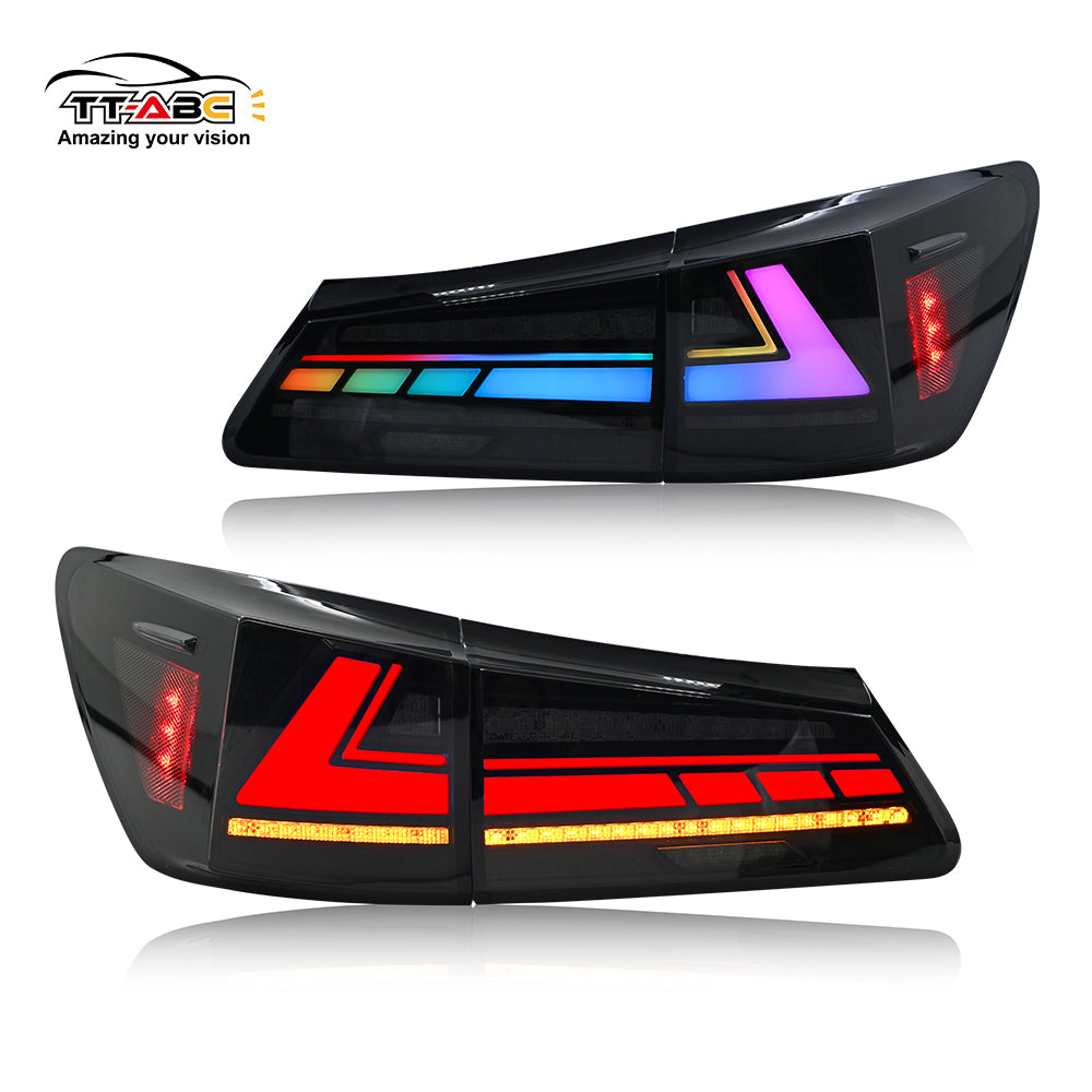 レクサス用TT-ABC RGBテールライト2006-2012年用IS250 IS350 ISF LEDテールライトシーケンシャルシグナルライト
