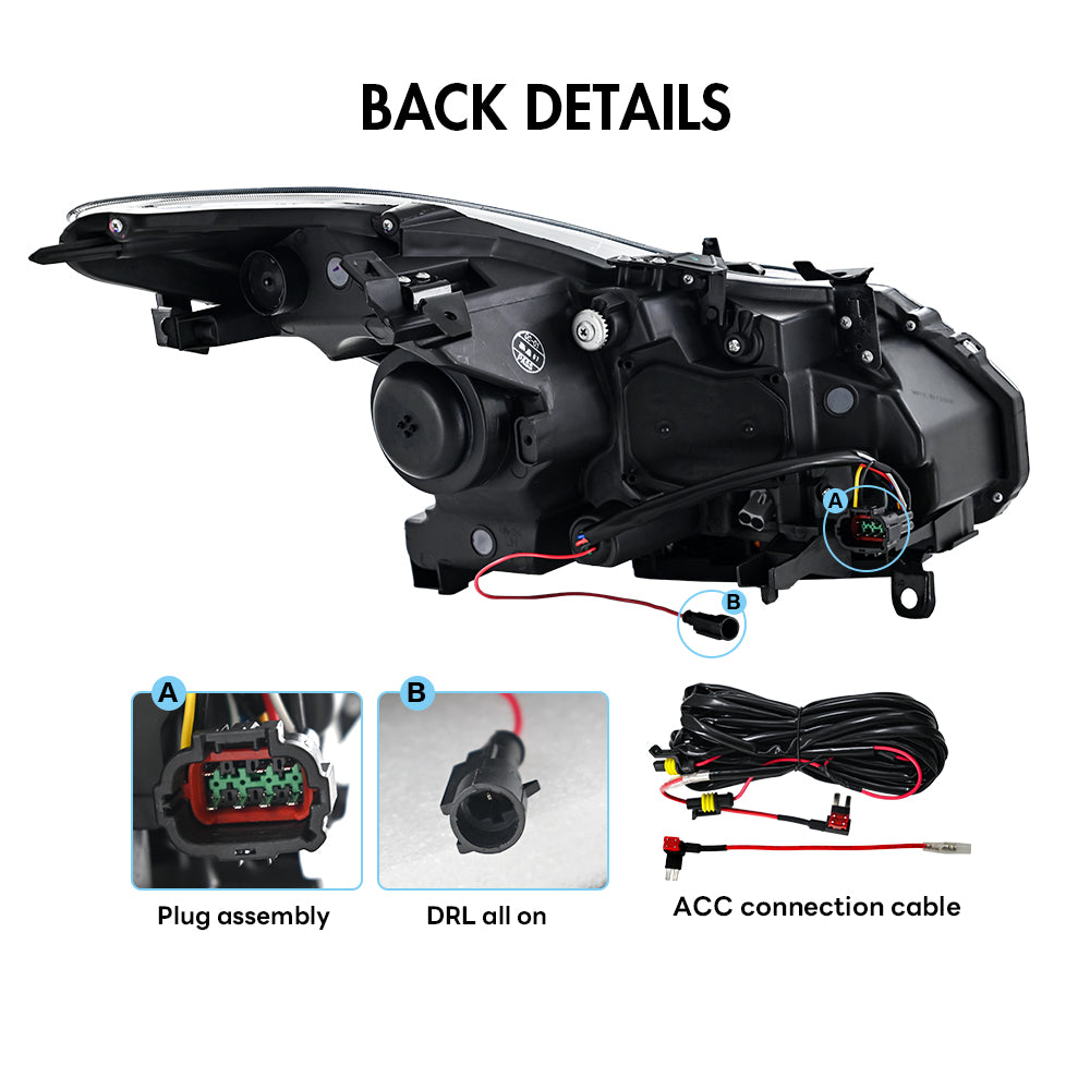 TT-ABC LED ヘッドライト (2008-2015 インフィニティ G37 / Q60 クーペ
